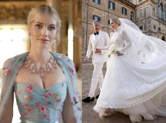 戴安娜王妃姪女Kitty Spencer的婚紗美得驚人！一共6套服裝，婚紗、晚裝都是由Dolce