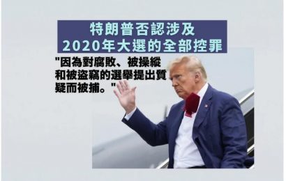 特朗普就推翻大選結果刑事指控出庭並否認全部控罪